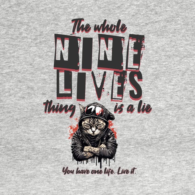 Cat Nine Lives Mental Health Design by Smithys Shirts